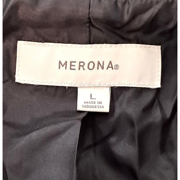 Black Merona Blazer Jacket Womens Size L Fitted - Picture 9 of 11